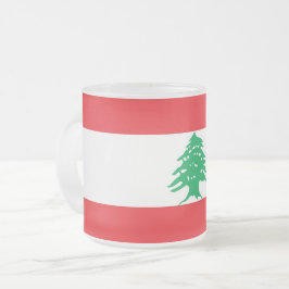 Fryst litet glas mugg med flagga av Libanon