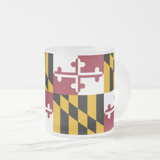 Fryst litet glas mugg med flagga av Maryland (Framsida höger)