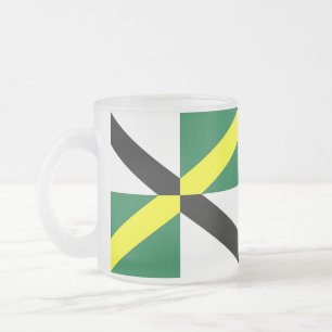 Fryst litet glas mugg med flagga av Monterey