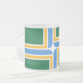 Fryst litet glas mugg med flagga av Portland