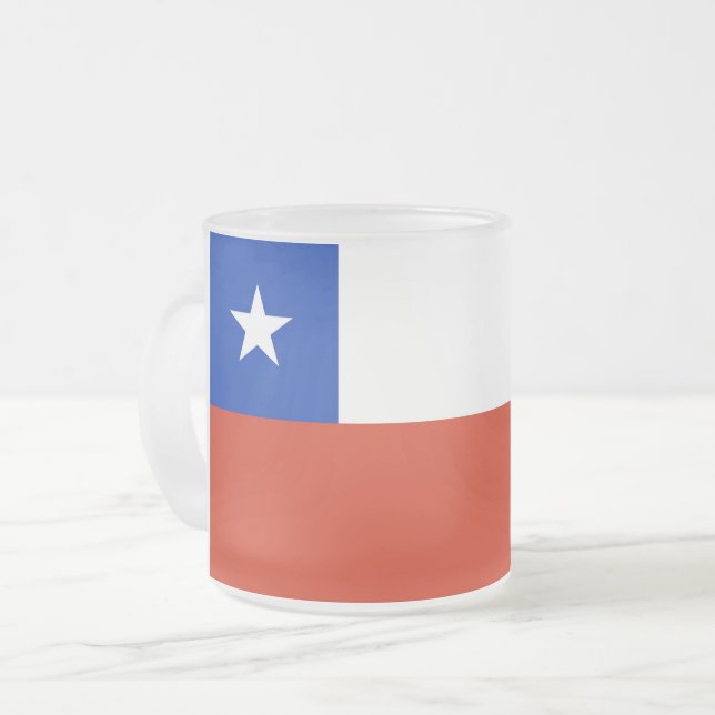 Fryst, litet glas mugg med flagga Chile (Framsida vänster)
