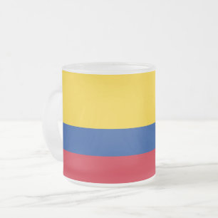 Fryst litet glas mugg med flagga Colombia