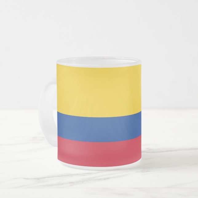 Fryst litet glas mugg med flagga Colombia (Framsida vänster)