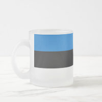Fryst litet glas mugg med flagga Estland