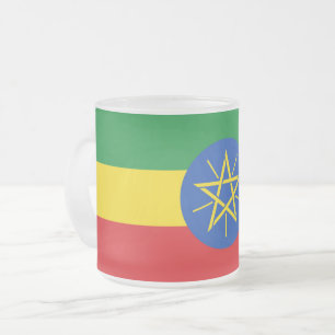 Fryst litet glas mugg med flagga Etiopien