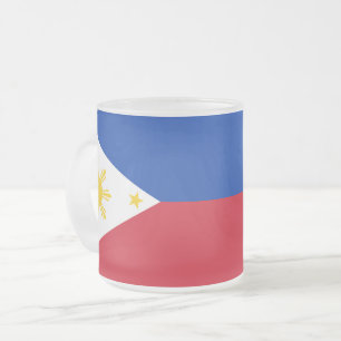 Fryst, litet glas mugg med flagga Filippinerna