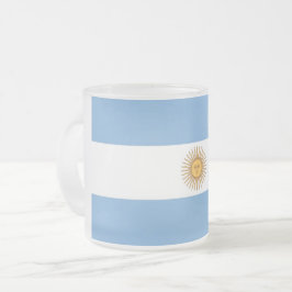 Fryst, litet glas mugg med flagga från Argentina