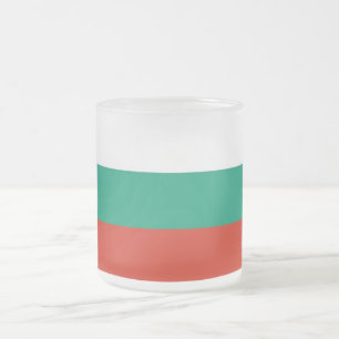 Fryst, litet glas mugg med flagga från Bulgarien