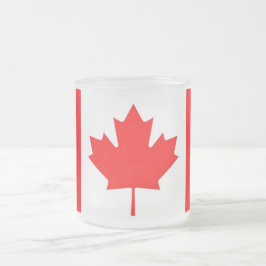 Fryst litet glas mugg med flagga från Kanada