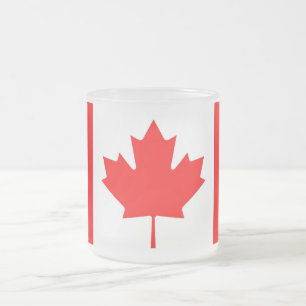 Fryst litet glas mugg med flagga från Kanada