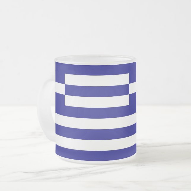 Fryst litet glas mugg med flagga Grekland (Framsida vänster)