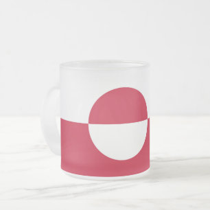 Fryst litet glas mugg med flagga Grönland