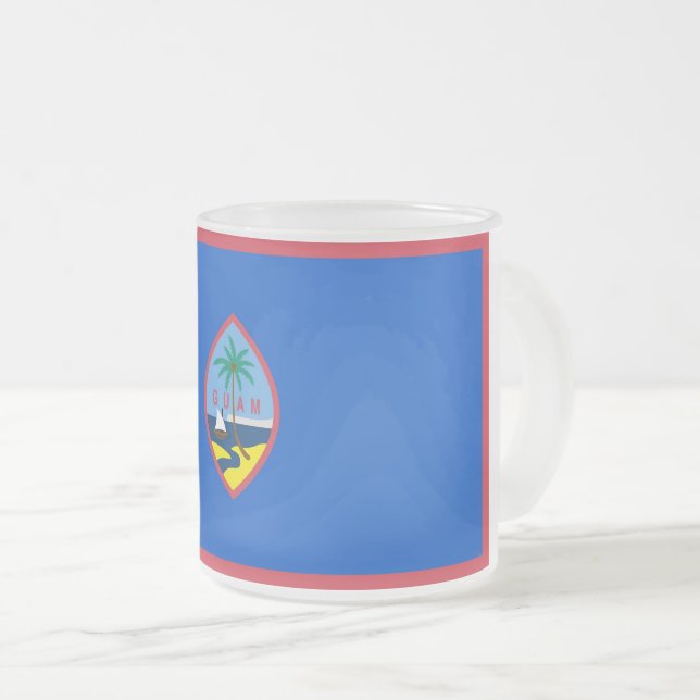 Fryst litet glas mugg med flagga Guam (Framsida höger)
