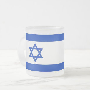 Fryst litet glas mugg med flagga Israel