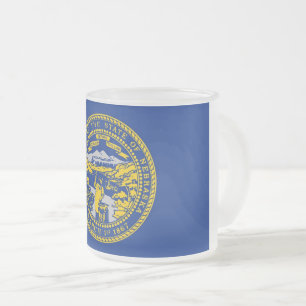 Fryst litet glas mugg med flagga Nebraska