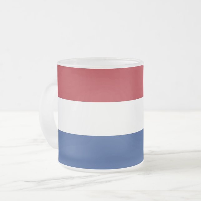 Fryst litet glas mugg med flagga Nederländerna (Framsida vänster)