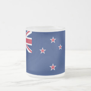 Fryst litet glas mugg med flagga Nya Zeeland