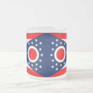 Fryst litet glas mugg med flagga Ohio, Förenta sta