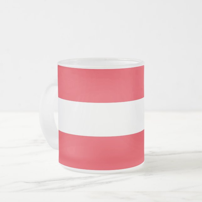 Fryst litet glas mugg med flagga Österrike (Framsida vänster)