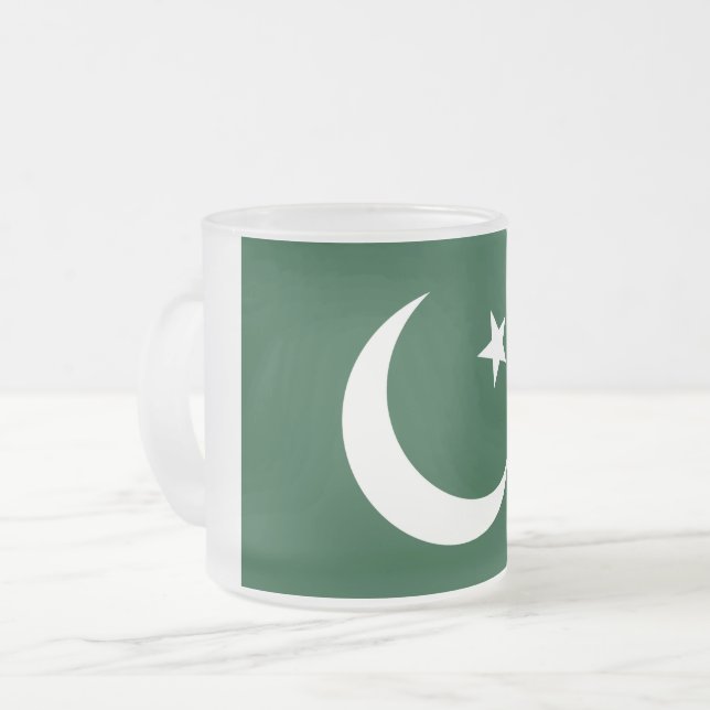 Fryst litet glas mugg med flagga Pakistan (Framsida vänster)