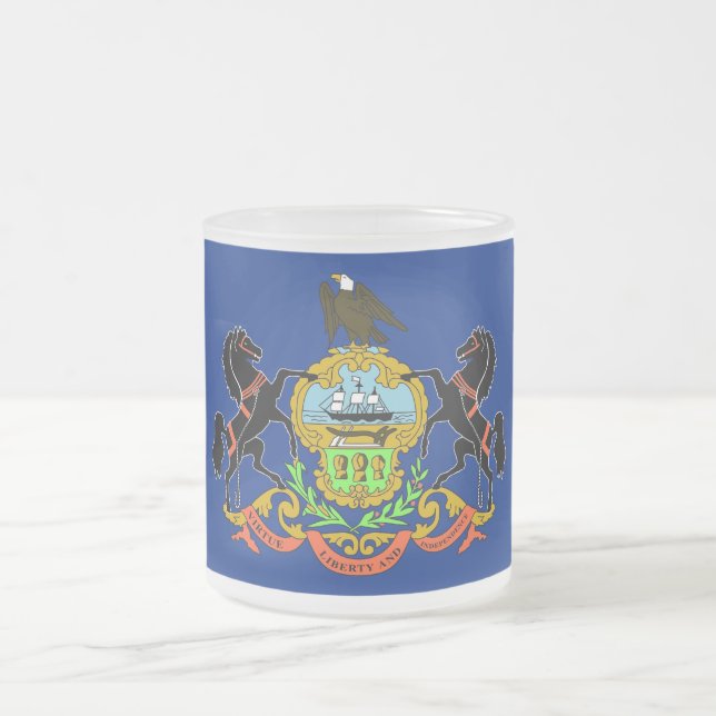 Fryst litet glas mugg med flagga Pennsylvania USA (Center)