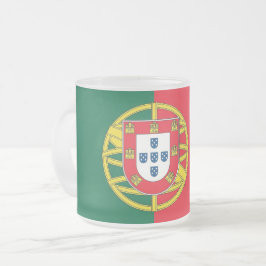 Fryst litet glas mugg med flagga Portugal