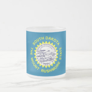 Fryst litet glas mugg med flagga South Dakota
