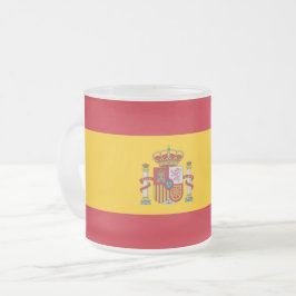 Fryst litet glas mugg med flagga Spanien