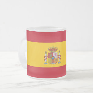 Fryst litet glas mugg med flagga Spanien