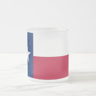 Fryst litet glas mugg med flagga Texas, USA