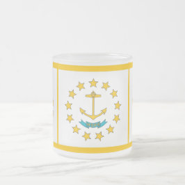 Fryst, litet glas mugg med flagga USA
