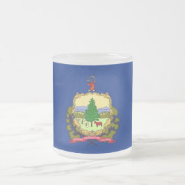 Fryst litet glas mugg med flagga Vermont, Förenta 