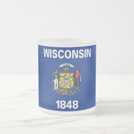 Fryst litet glas mugg med flagga Wisconsin