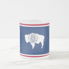 Fryst litet glas mugg med flagga Wyoming