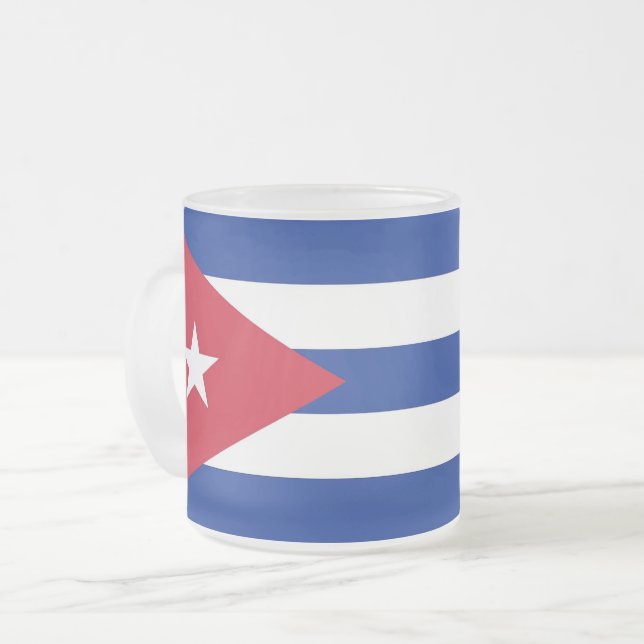 Fryst litet glas mugg med Kuba flagga (Framsida vänster)