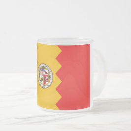 Fryst litet glas mugg med Los Angeles flagga
