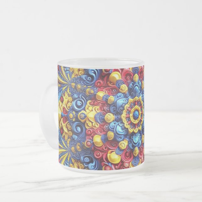 Fryst litet glas mugg med rumänskt Färg (Framsida vänster)