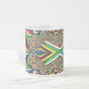 Fryst litet glas mugg med sydafrikanska Färg