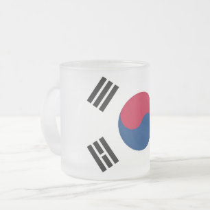 Fryst litet glas mugg med Sydkoreas flagga