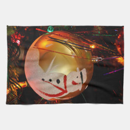 Fryst Ornament Towel-prydnadskorn Snögubbe Kökshandduk