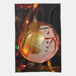 Fryst Ornament Towel-prydnadskorn Snögubbe Kökshandduk
