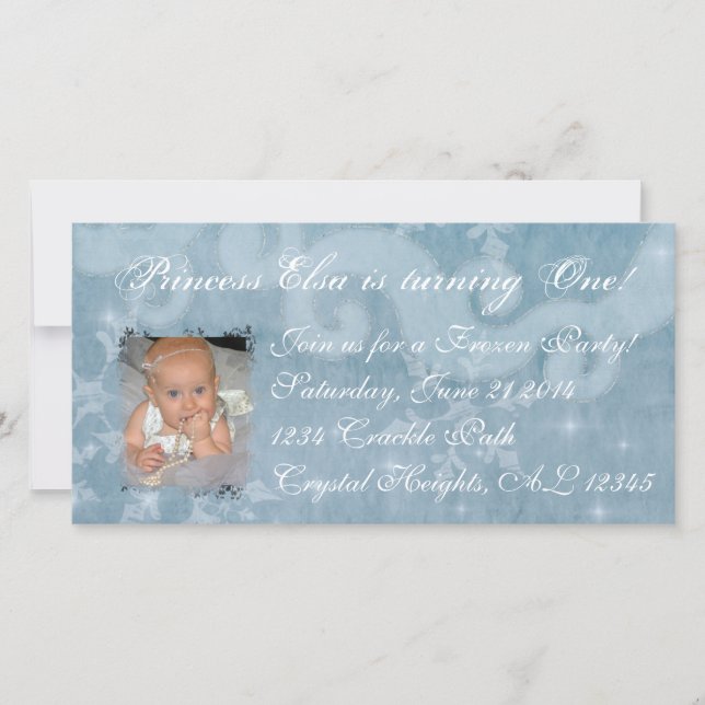 Fryst Princess Elsa-inbjudan (Framsida)