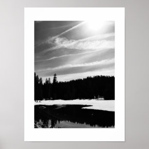 Fryst reflektion, svart och vitt fotografi poster