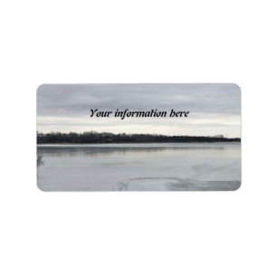 Fryst Sjö Adressetikett