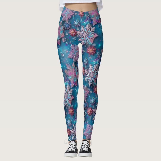 Fryst snöflingor leggings (Framsida)