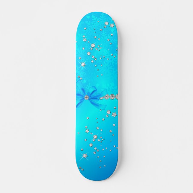 Fryst Snöflingor Skateboard Bräda 20 Cm (Framsida)