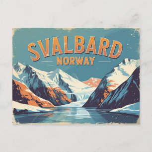 Fryst Svalbard Retro Vykort