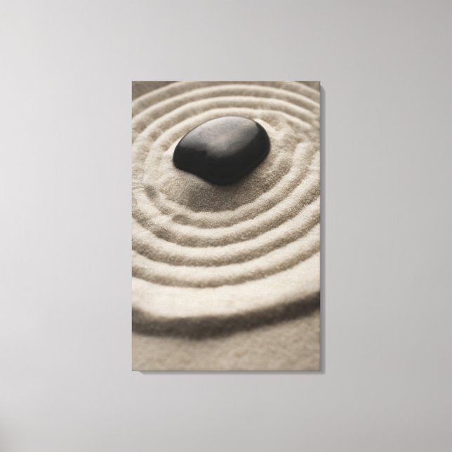 Fryst trädgård med pebble-detaljer på rökt sand canvastryck (Framsida)