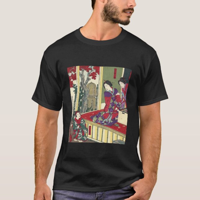Fryst trädgårdsmapel träd kimono japanese geisha tee (Framsida)
