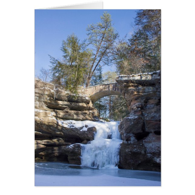 Fryst vattenfall hälsningskort (Framsidan)